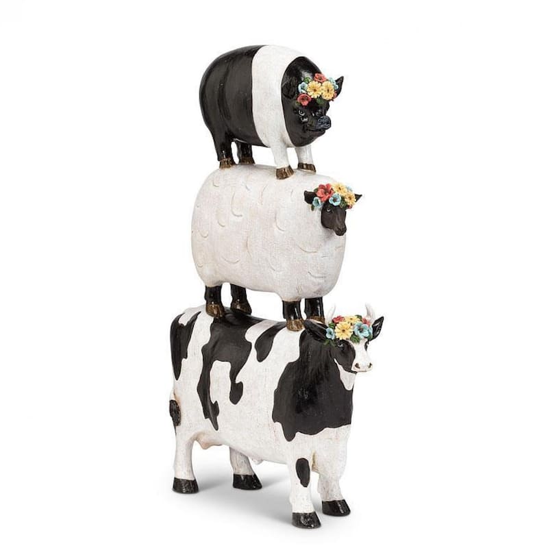Stack Of Farm Animals Figurine