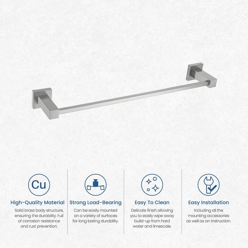Cube Bathroom 20 inch Towel Bar - N/A