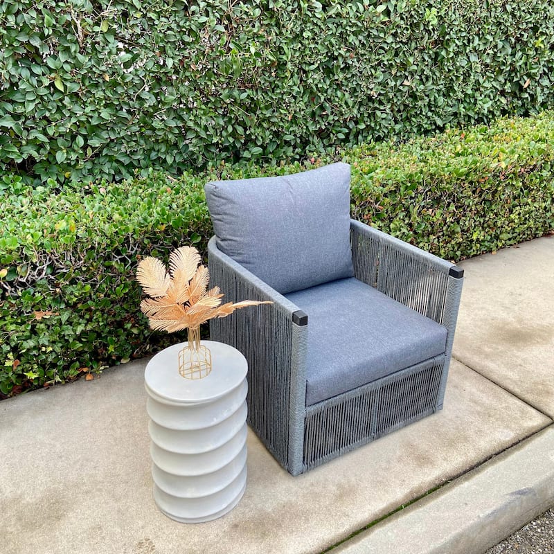 DreamPatio Cary Concrete Accent Stool - 12"x17.7"