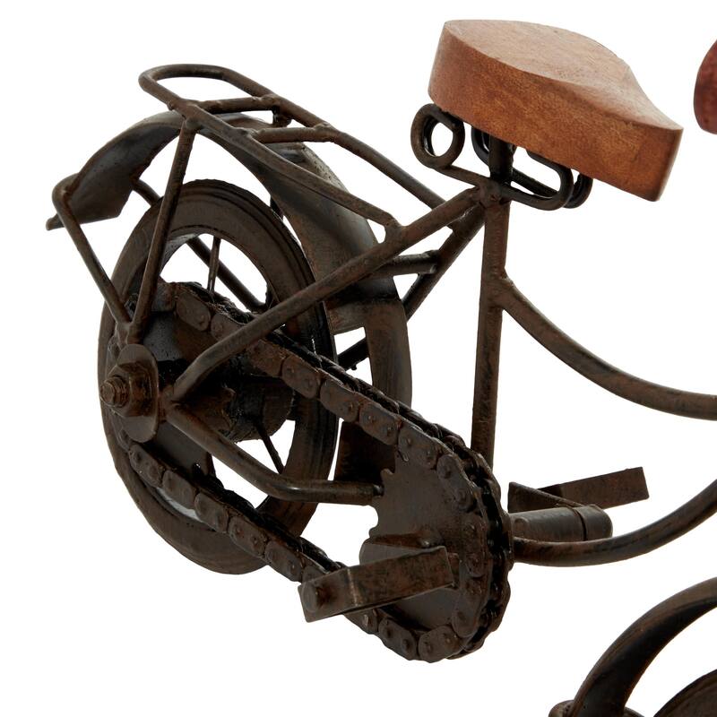 Metal Bike Sculpture with Wood Accents - Set of 2 Black - Roche River Decor - Black or Gold