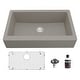 preview thumbnail 1 of 66, Karran Retrofit Farmhouse Quartz Single Bowl Kitchen Sink Kit Concrete