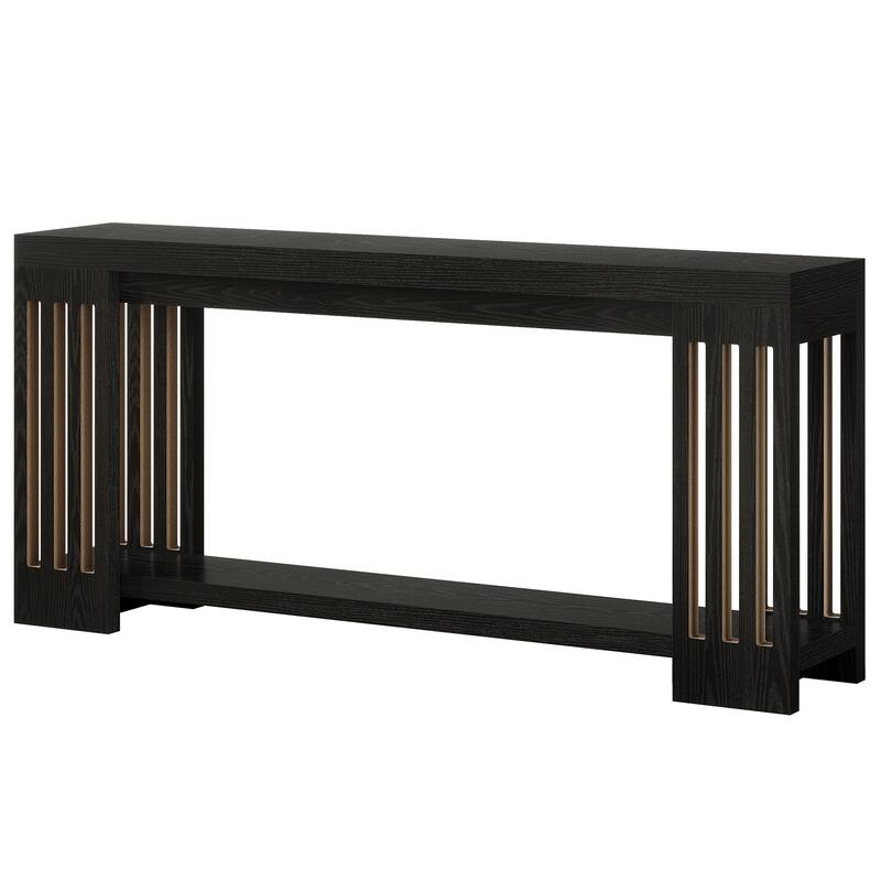 70.9-Inch Console Table, 2-Tier Sofa Table, Long Entryway Table for Living Room, Hallway, Entrance, Foyer