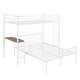 preview thumbnail 4 of 18, Elegant Design Twin over Full Metal Bunk Bed with Desk, Ladder & Slats