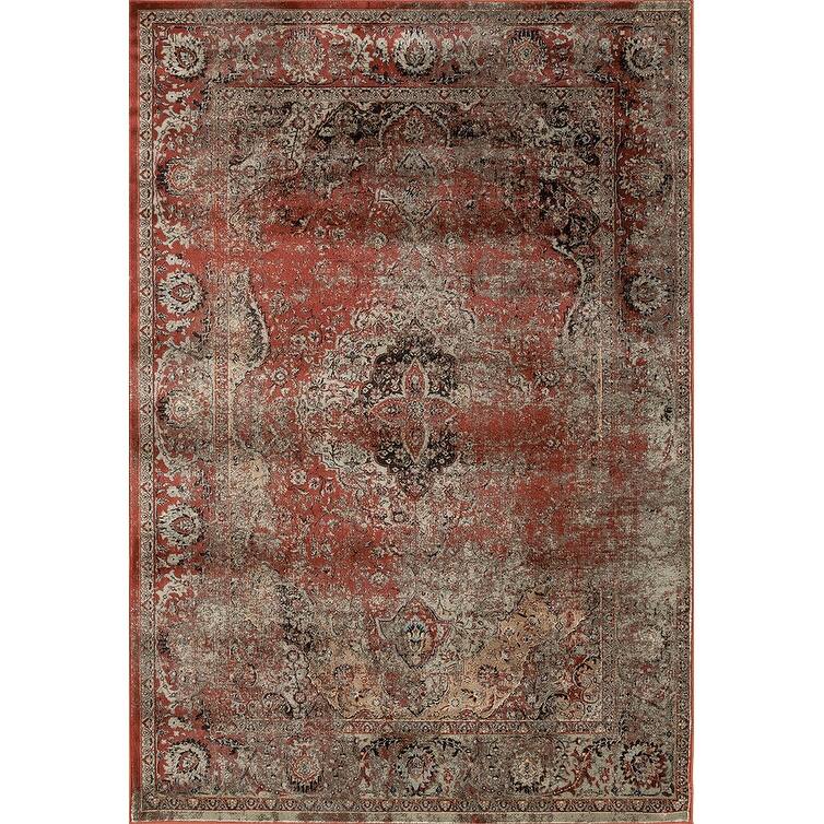Antique Collection Traditional Area Rug - 5'2'' X 7'5'' - Red