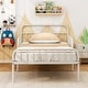preview thumbnail 16 of 25, Twin Size Bed Frame with Headboard and Safety Side Guardrails-Black