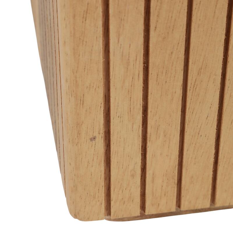 Mango Wood Slatted Panel Design Side Table - Brown, 20 in. - 20.0"