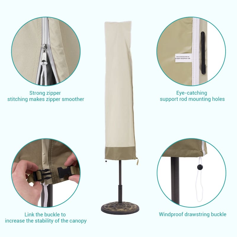 Bonosuki Patio Umbrella Cover - 600D Waterproof Market Umbrella Cover