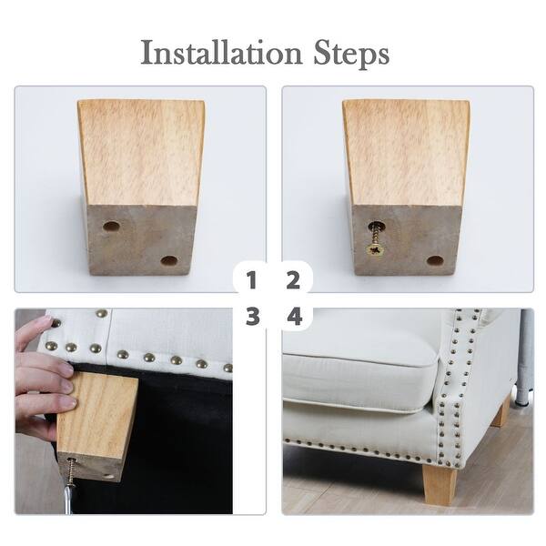 Shop 4 7 Wood Furniture Leg Square Tapered Couch Feet Replacement 4pcs 4pcs Wood Color Overstock 28765238