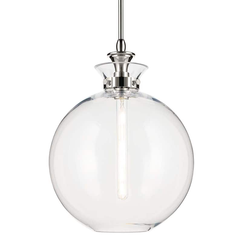 Kichler 52779CLR Laria 15" Wide Pendant - Polished Nickel