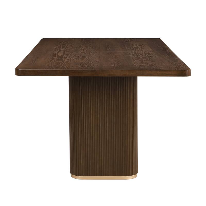 Christopher Knight Home - Melville 7-Piece Upholstered Swivel Dining Set with 84" Rectangular Pillar Base Dining Table