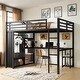 preview thumbnail 15 of 37, Metal Loft Bed with Desk and Storage Shelves, TwinXL/FullXL/Queen