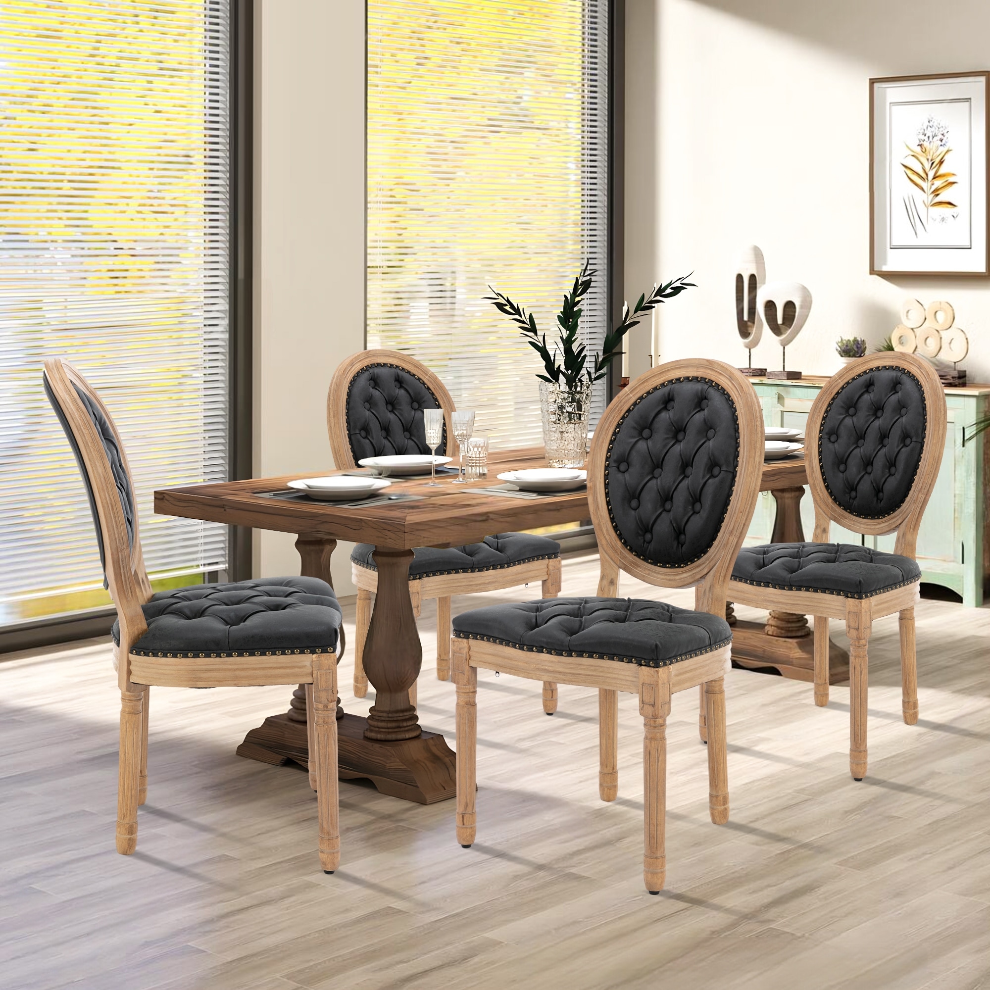 Distressed wood dining chairs cheap