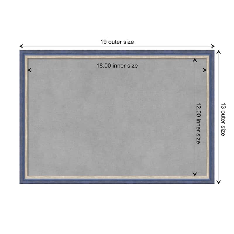 Amanti Art Theo Blue Narrow Framed Magnetic Board - Board Size 18x12