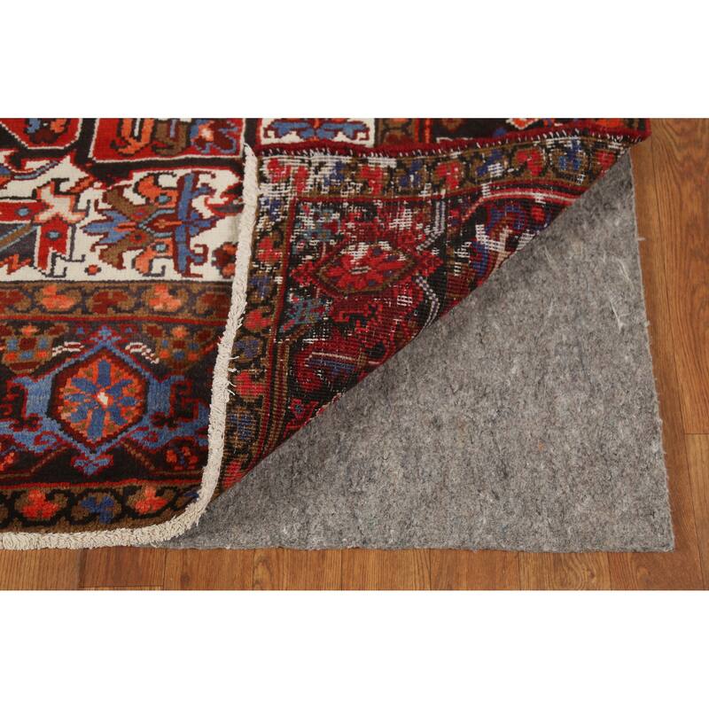 Hand Knotted Oriental 100% Wool Carpet Traditional Medallion Red Heriz Area Rug - 8' 8'' X 6' 9''