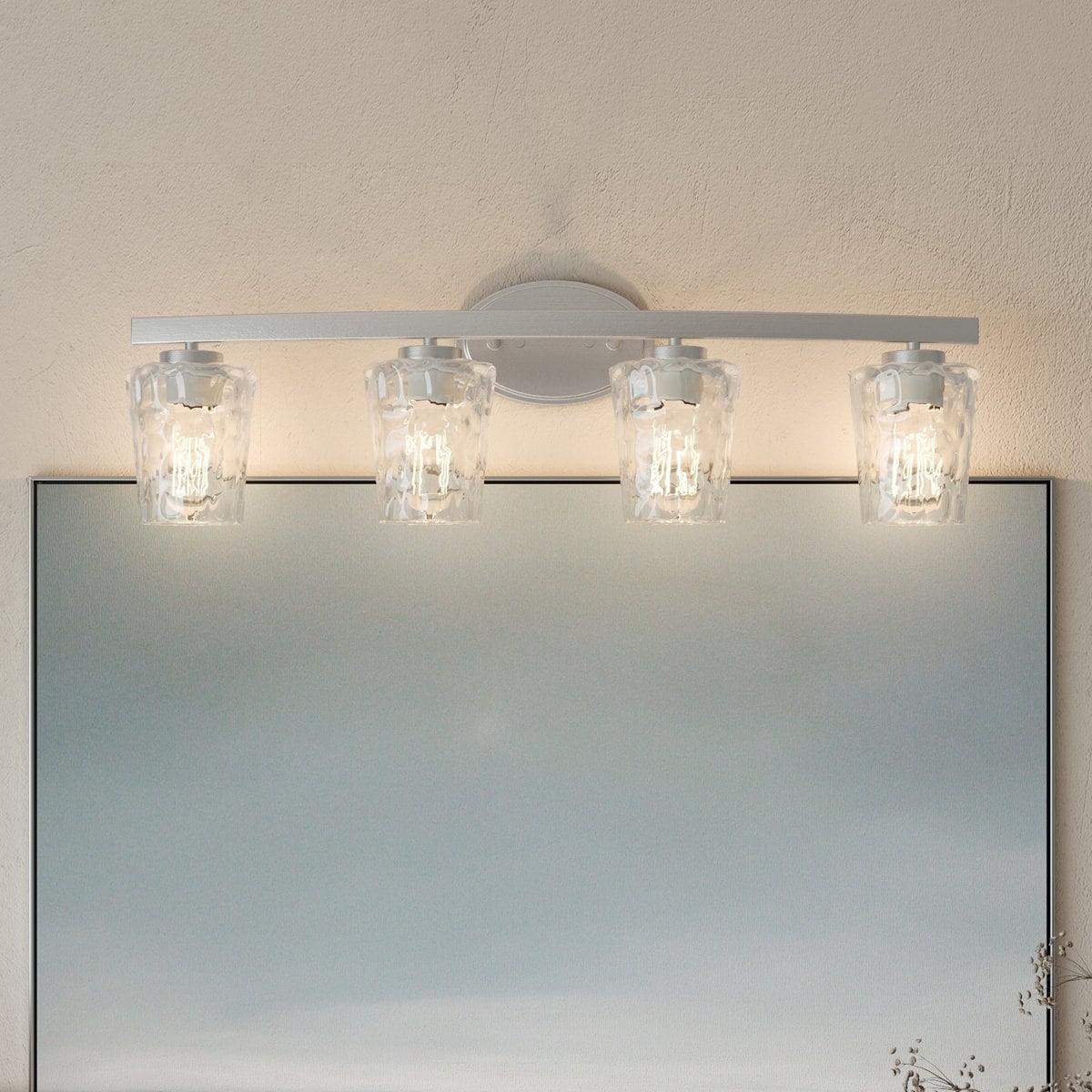 Acroma Dimmable Metal Bathroom Vanity Light with Glass Shade