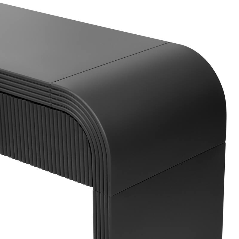 Unique Modern Rounded Silhouette and Smooth Surface Console Table with 2 Drawers for Living Room and Entryway