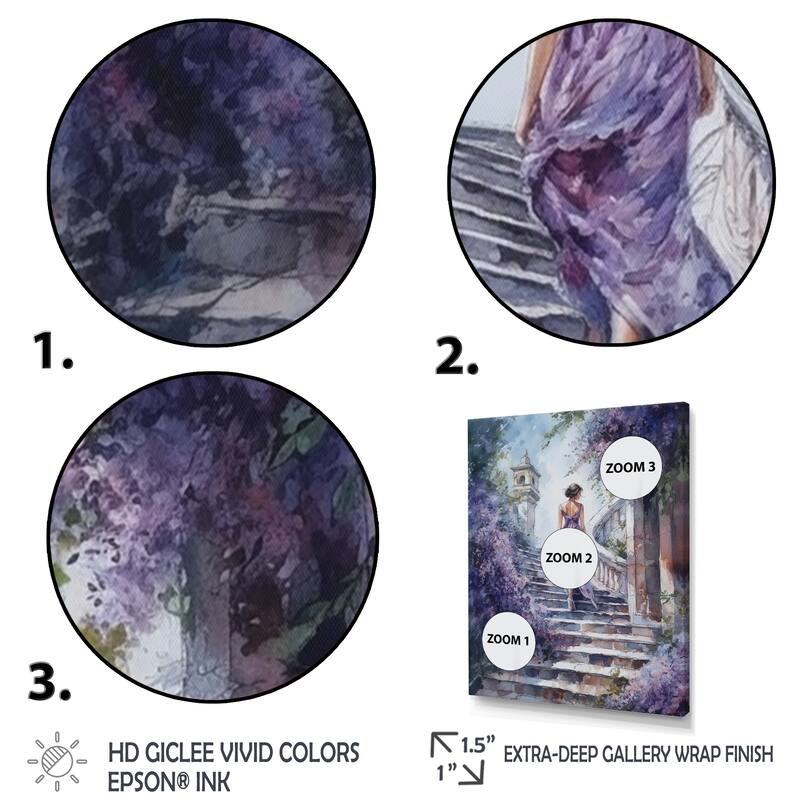 Designart "Fashionable Girl Modeling I" Woman Romantic Framed Wall Art For Living Room