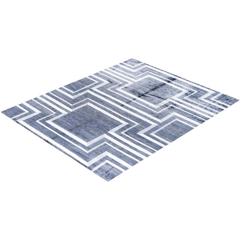 Modern One-of-a-Kind Hand-Knotted Area Rug - Ivory, 8' 2" x 10' 0" - 8' 2" x 10' 0"