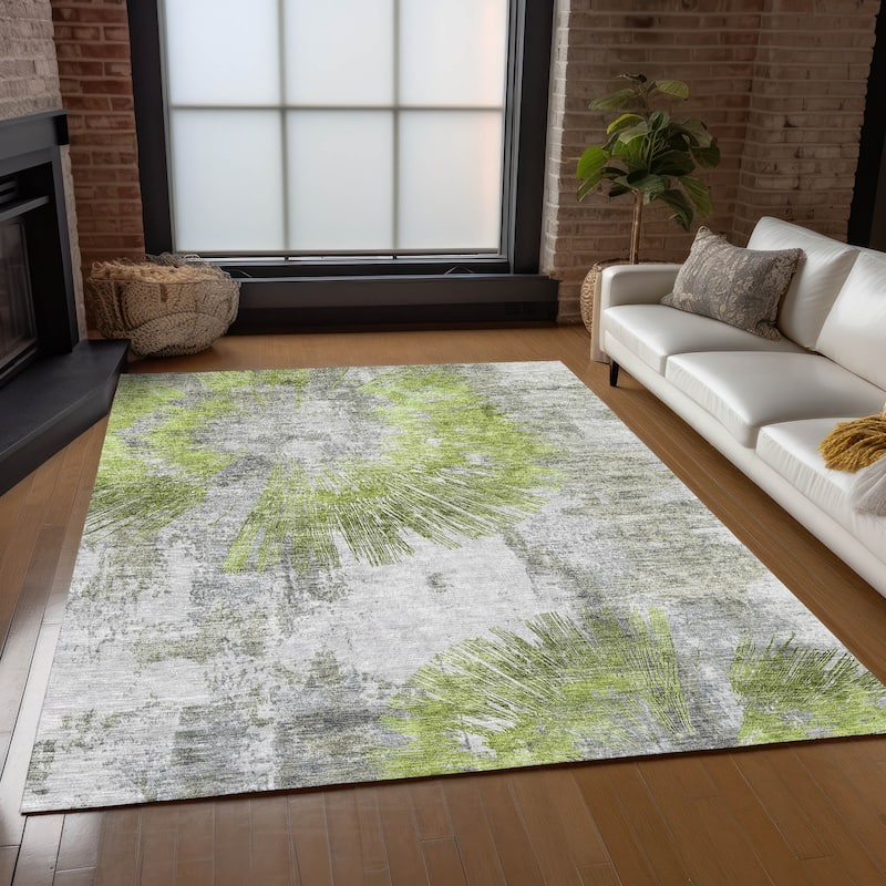 Machine Washable Indoor/ Outdoor Chantille Contemporary Starburst Rug
