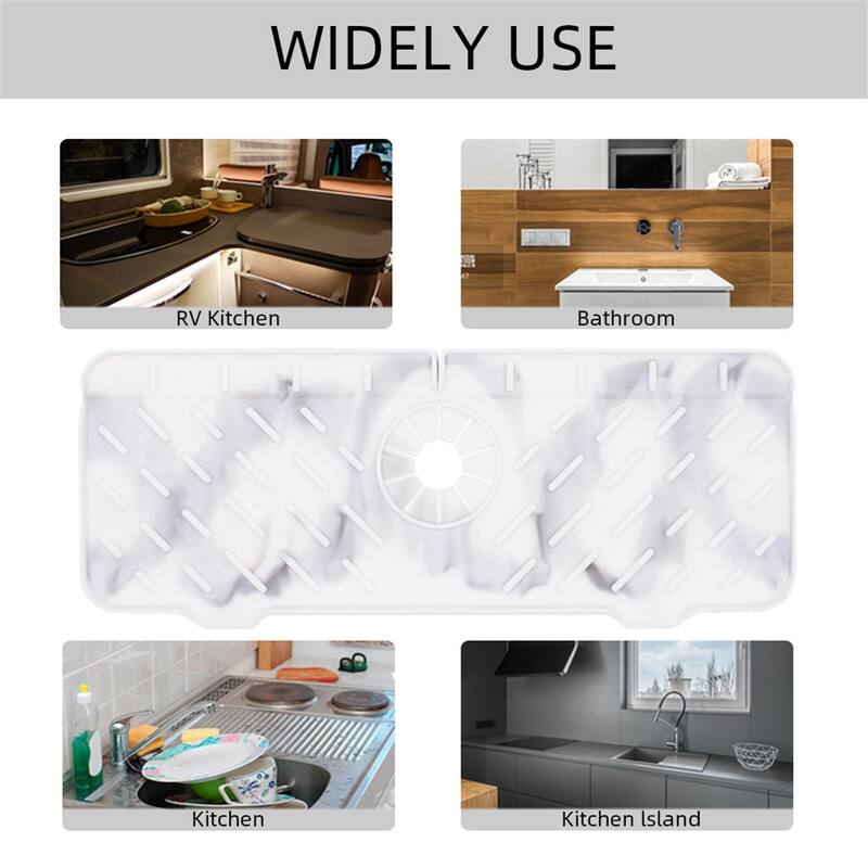 Silicone Sink Faucet Mat for Kitchen Sink Splash Guard,Faucet Handle Drip Catcher Tray