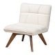 preview thumbnail 1 of 9, Darielle Japandi Cream Boucle Fabric and Walnut Brown Finished Rubberwood Accent Chair White, Walnut Brown
