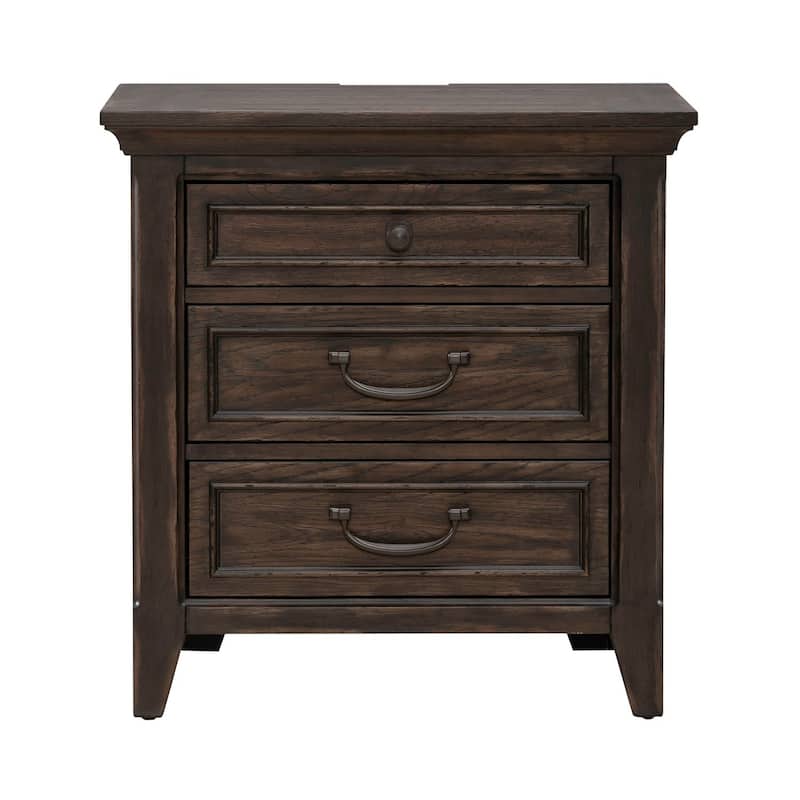 Paradise Valley Saddle Brown Panel Bed, Dresser and Mirror, & Nightstand