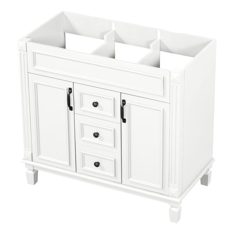 36'' Bathroom Vanity Without Top Sink, Cabinet Only, Modern Bathroom Storage Cabinet With 2 Soft Closing Doors And 2 Drawers