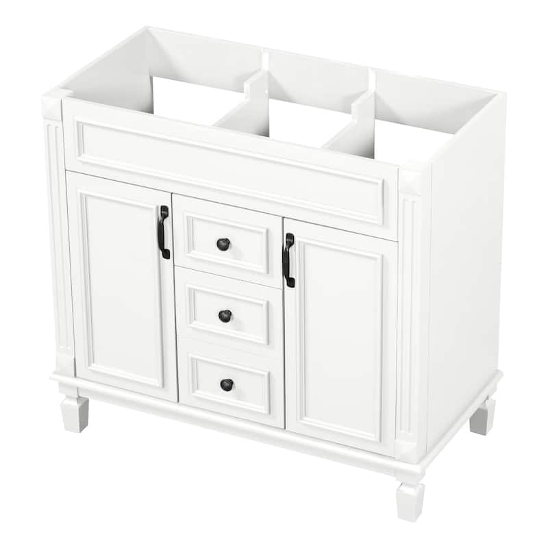 Roomfitters 36 Inch Bathroom Vanity without Sink, Freestanding Cabinet with 2 Soft Closing Doors and 2 Drawers