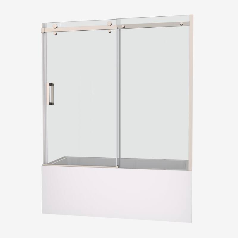 56"-60"W x 58"H Bathtub door with high quality stainless steel handle
