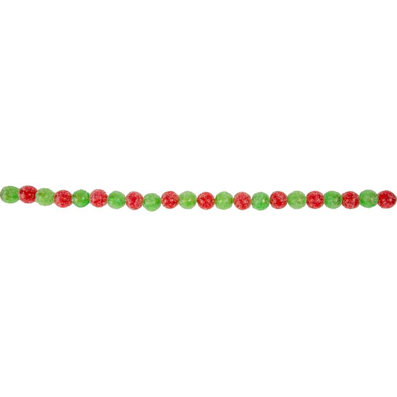 6' Red and Green Glittered Candy Drop Christmas Garland, Unlit