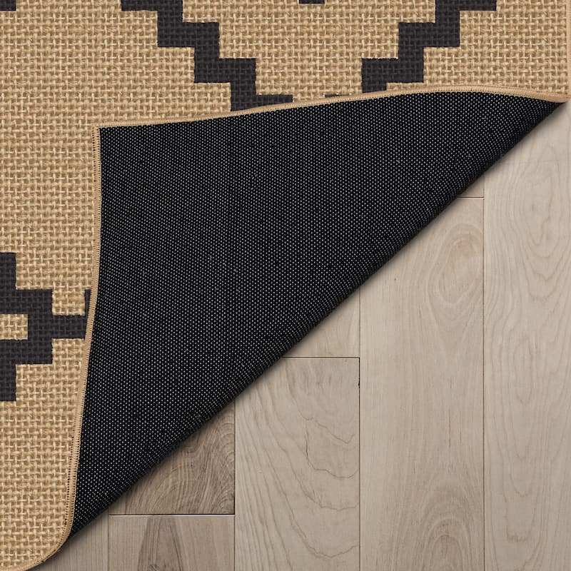 Well Woven Jute Akita Moroccan Lattice Flat-Weave Area Rug