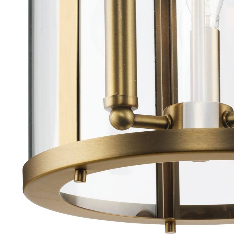 Gilliam Collection Three-Light Vintage Brass New Traditional Hall & Foyer - 10 in x 10 in x 20.75 in