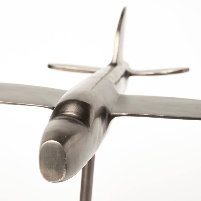 Maverick I 12L x 16W Gray Metal Bomber Plane