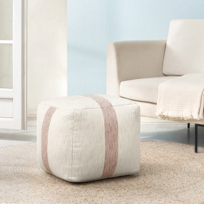 Jani 20-inch Ottoman Pouf - Handcrafted Handmade Round Ottoman for Seating, Footrest, Home Decor for Living Room, Bedroom