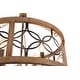 preview thumbnail 4 of 6, Oaks Aura Rustic Farmhouse 4-Light Wood Ceiling Light Drum Shabby Chic Wood Chandelier