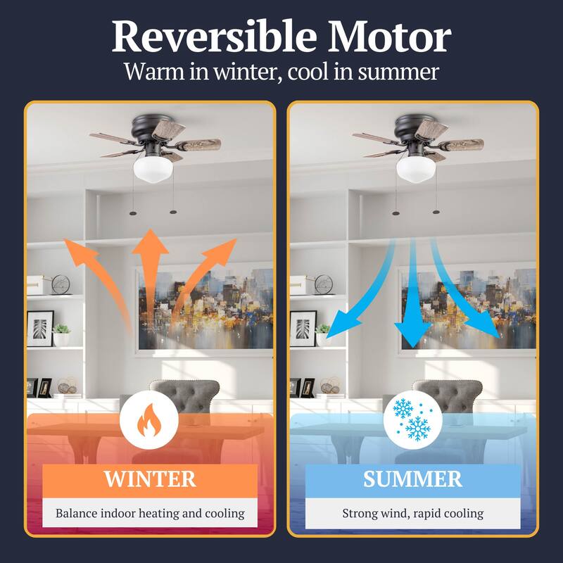 28" Prominence Home Hero Bronze Traditional Flush Mount Indoor LED Ceiling Fan with Light, Pull Chain