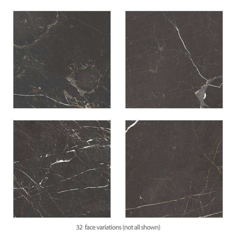 Merola Tile Reve Noir 23-1/2" x 23-1/2" Porcelain Floor and Wall Tile