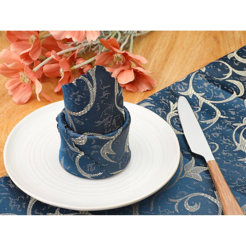 6 Pack Elegance Napkins, Floral Dinner Napkins for Party, Kitchen - 19x19 Inch