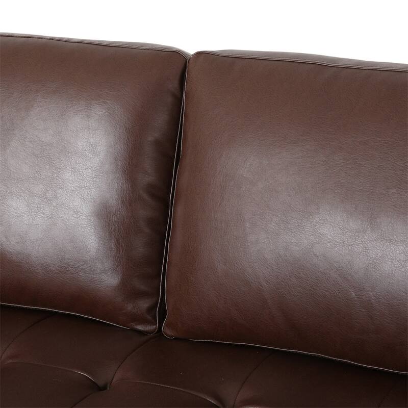 3 Seat PU Sofa with Wooden Frame and Legs