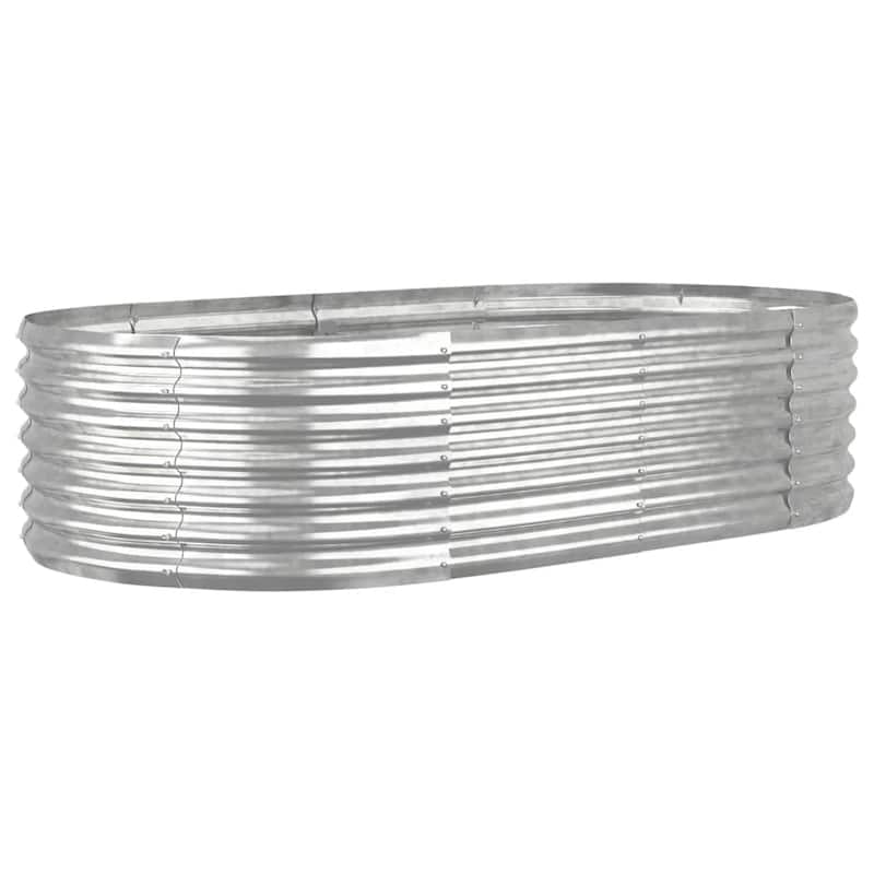 vidaXL Raised Garden Bed Raised Flower Bed Galvanized Steel Outdoor Planter