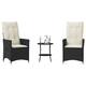 Option Black and cream Without footrest2-Seater