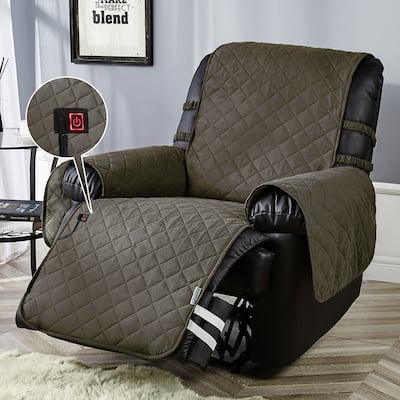 Stonecrest Heated Recliner Chair Cover, Microfiber Recliner Slipcover
