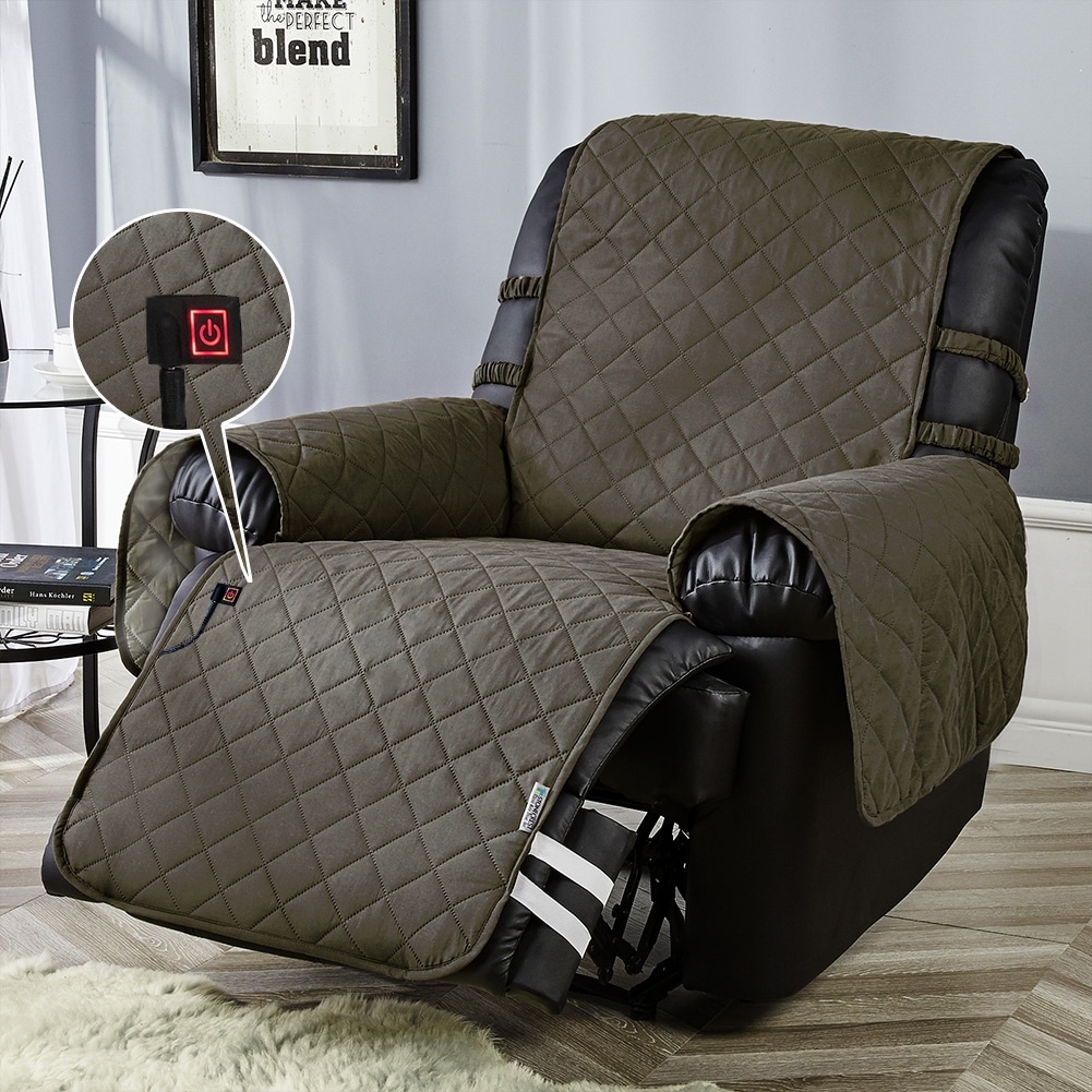 Stonecrest Heated Recliner Chair Cover, Microfiber Recliner Slipcover