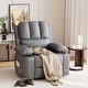 preview thumbnail 1 of 5, 37.4" Oversized Manual Recliner with Heat and Massage, 360 Swivel Rocking Chair 21.3" Seat with Cup Holder Grey