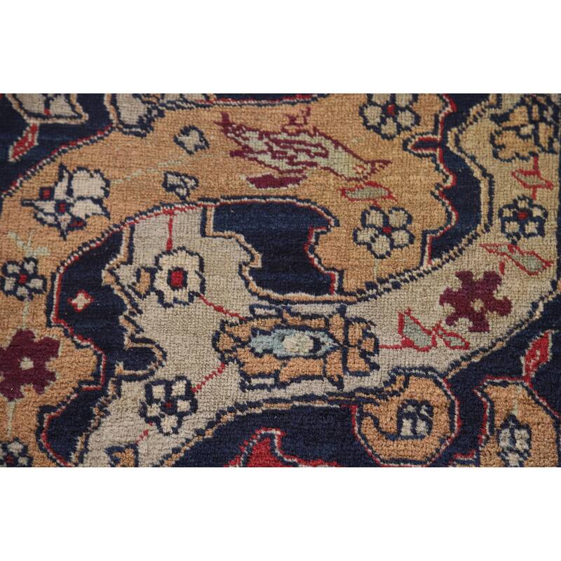 Hand Knotted Oriental 100% Wool Carpet Traditional All-Over Red Tabriz Area Rug - 13' 6'' X 10' 2''
