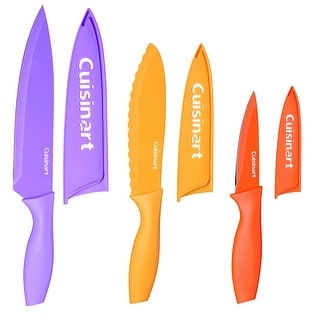 New Cuisinart Classic Metallic Black Knife Set 6 Knives w Blade Guards  Kitchen