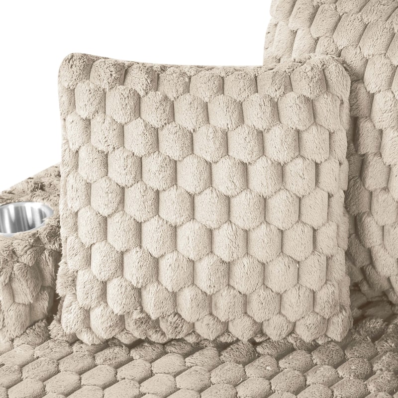 Furniture of America Lanturn Modern Soft Upholstered 2-Arm Oversized Chaise