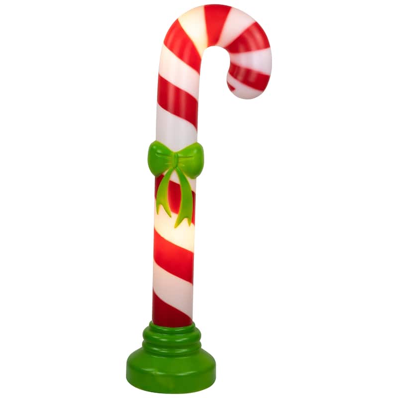 42" Lighted Blow Mold Candy Cane Outdoor Christmas Decoration - Red