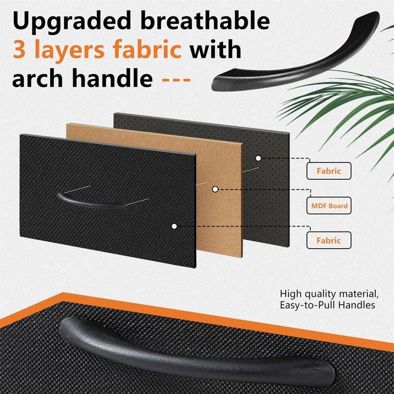 Nightstand Set of 2, Side Table with 2 Fabric Drawers, End Table, Bedside Table , Night Stand for Bedroom