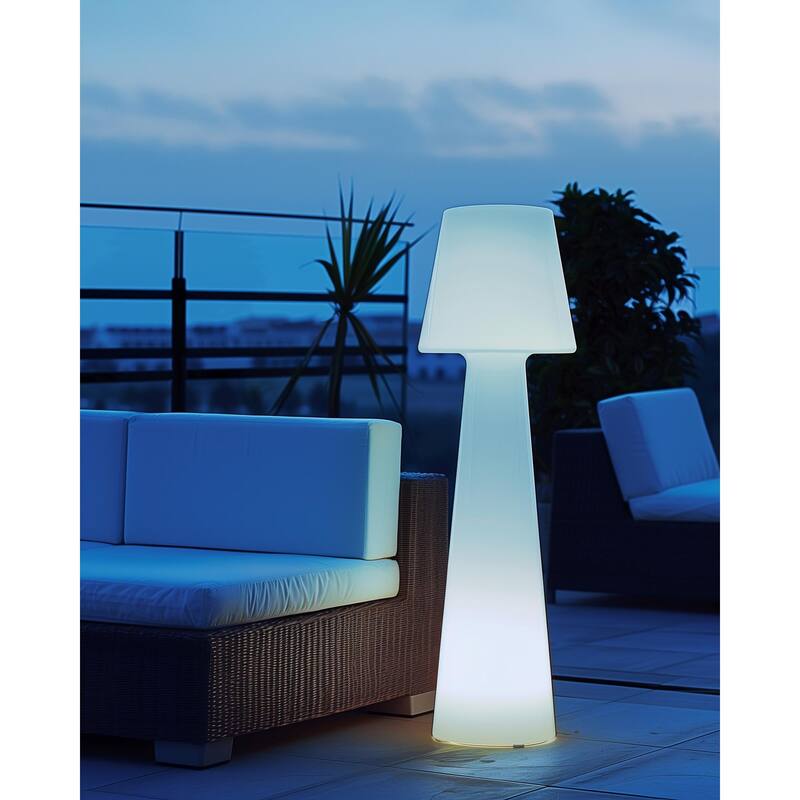 Livabliss Summerfest Traditional Accent Floor Lamp - 71"H x 18"W x 18"D - White